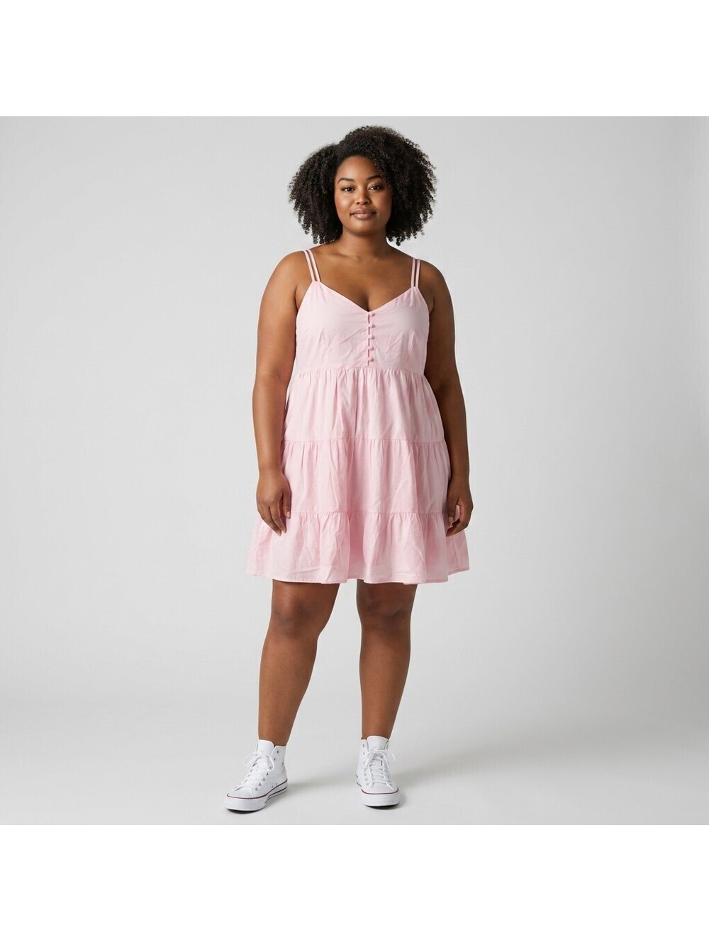 New Derek Heart Mini Dress Women XL Pink Short V-Neck Sleeveless Cotton Casual